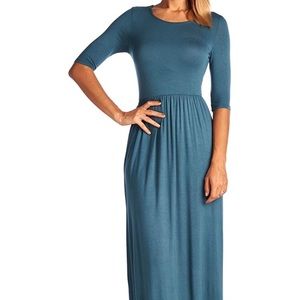 Maxi Dress Teal Aqua Blue Size S